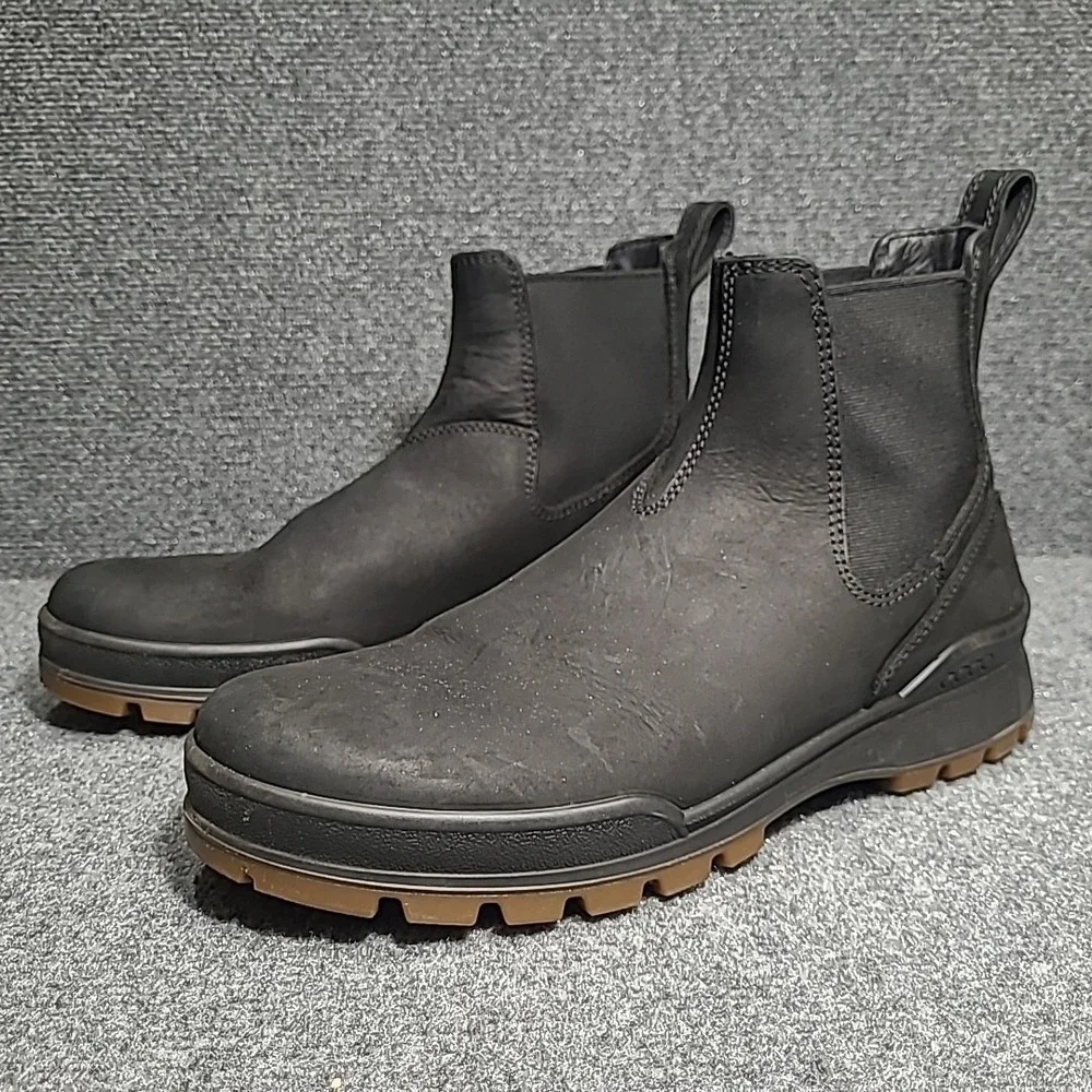 ECCO Track 25 Hydromax Black Chelsea Boot Water Repellent EU 45 Size 11- 11.5 US
